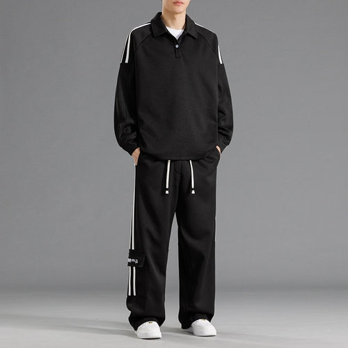 Herren Sportliches Freizeit-Set mit hohem Kragen und praktischen Taschen EB