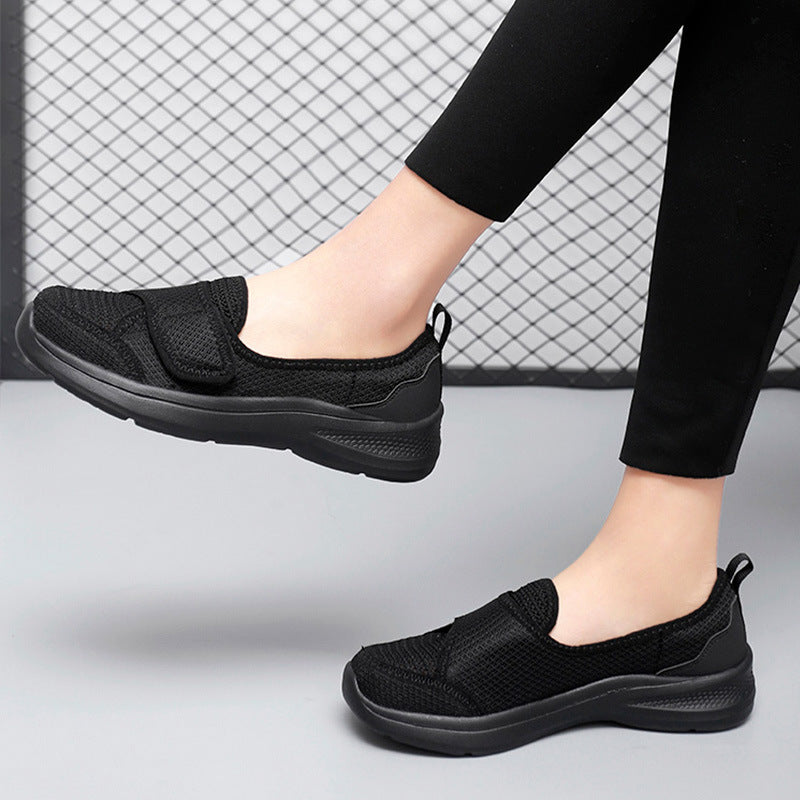 Damen Atmungsaktive Slip-On Sneakers mit praktischem Klettverschluss EB