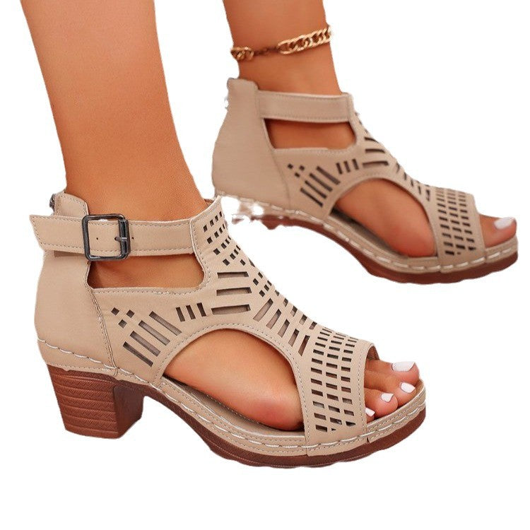 Damen offene Sandalen mit modernem Schnitt und atmungsaktiver Gestaltung EB