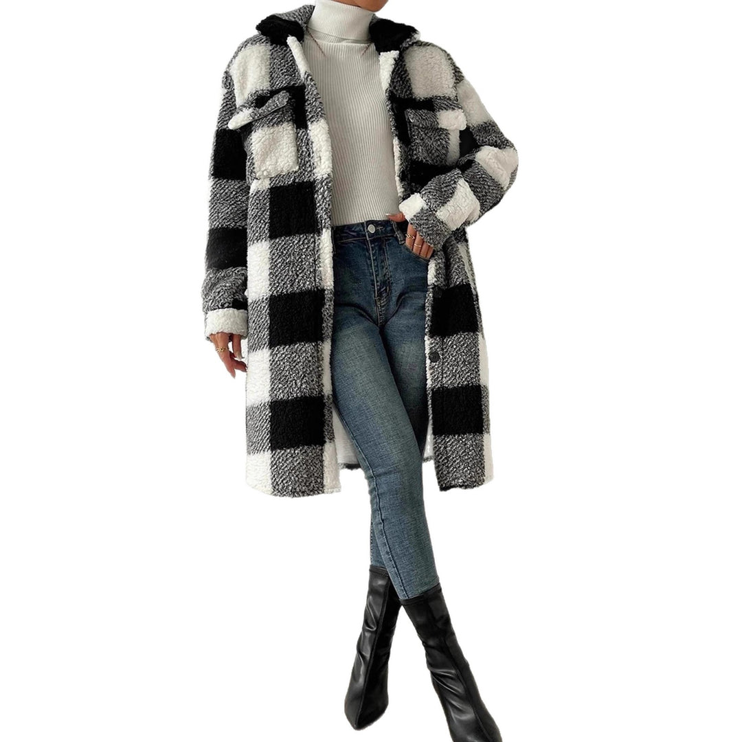 Damen Kuschelige Karojacke EB