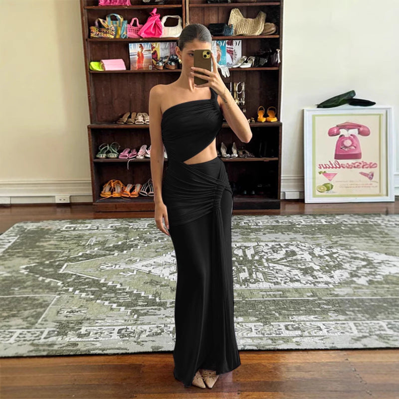 Damen Elegantes Wickelkleid mit asymmetrischem Schnitt und Raffung EB