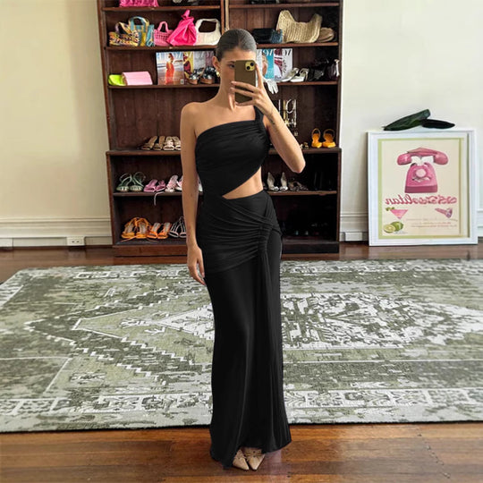 Damen Elegantes Wickelkleid mit asymmetrischem Schnitt und Raffung EB