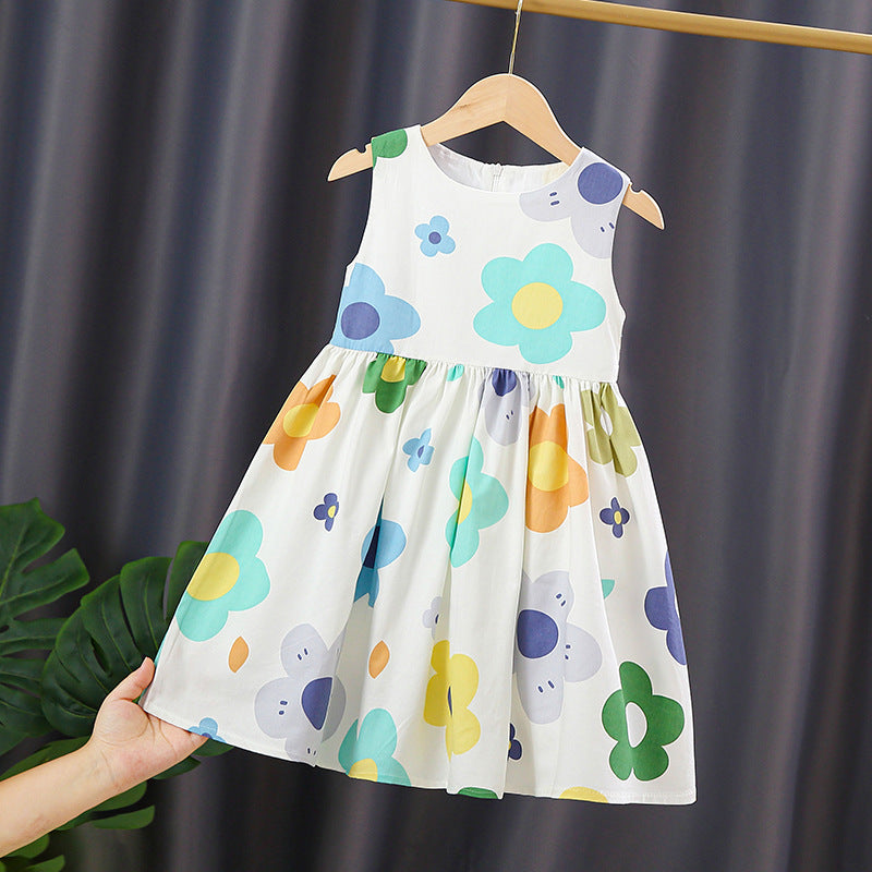 Mädchen Sommerkleid mit buntem Blumenmuster EB