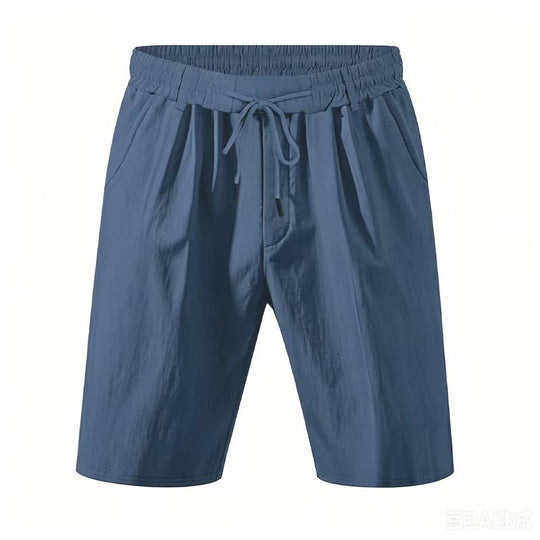 Herren nan knielange leichte Funktionsshorts mit Elastikbund, Kordelzug und tiefen Eingrifftaschen EB