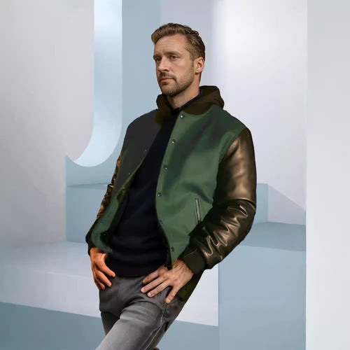 Damen trendige Baseballjacke mit ärmeln und praktischen Eingrifftaschen EB