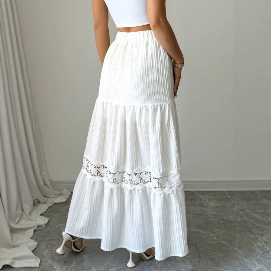 Damen Crop-Top und Maxi-Rock Set mit Rüschendetails EB