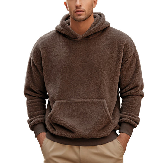 Herren Kuscheliger Fleece-Hoodie mit Kängurutasche EB