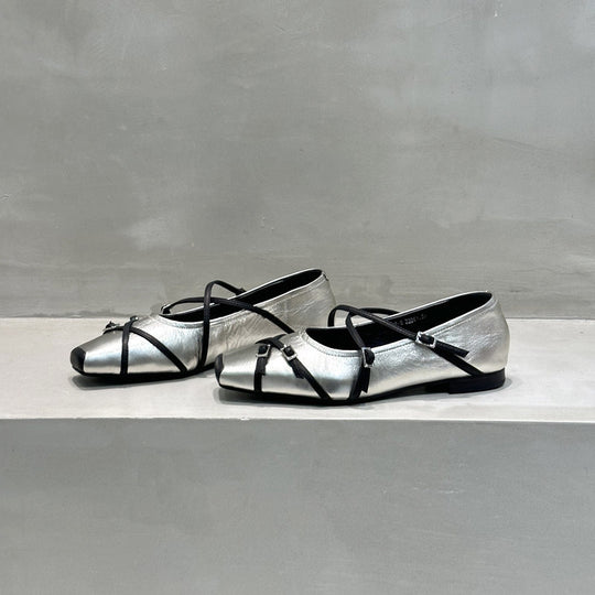 Damen elegante Ballerinas mit kunstvollem Schlaufen-Design und komfortabler Fußbettung EB