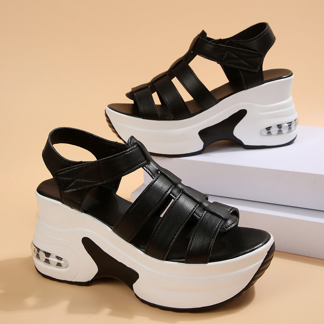 Damen Wedge-Sandalen mit verstellbaren Riemen und luftiger Sohle EB