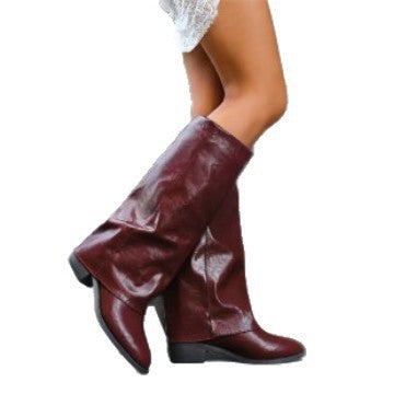 Damen knöchelhohe Stiefel im ausgefallenen Design mit seitlicher Raffung und robustem Blockabsatz EB