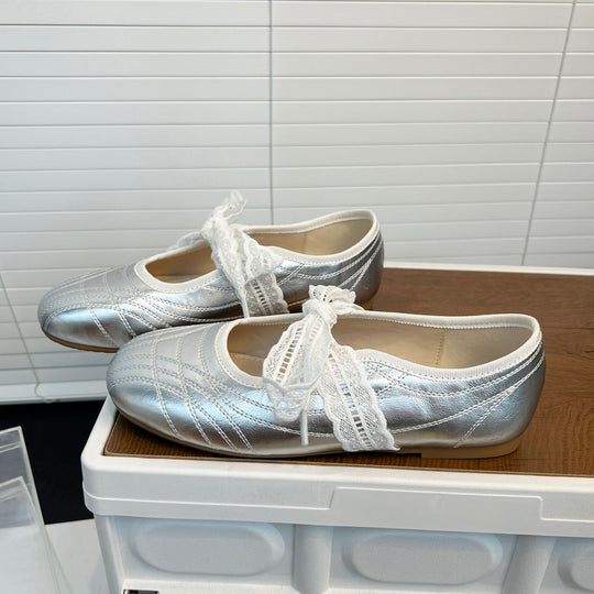 Damen Ballerinas mit eleganter Spitzeneinlage und bequemem Fußbett EB
