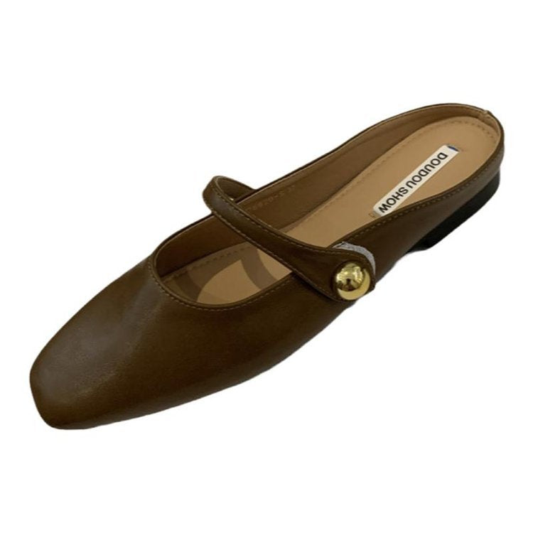 Damen elegante Ballerina-Slipper mit modischem Riemchen und Komfort-Innensohle EB