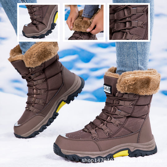 Damen warme Winterstiefel mit kuscheligem Futter und rutschfester Sohle EB