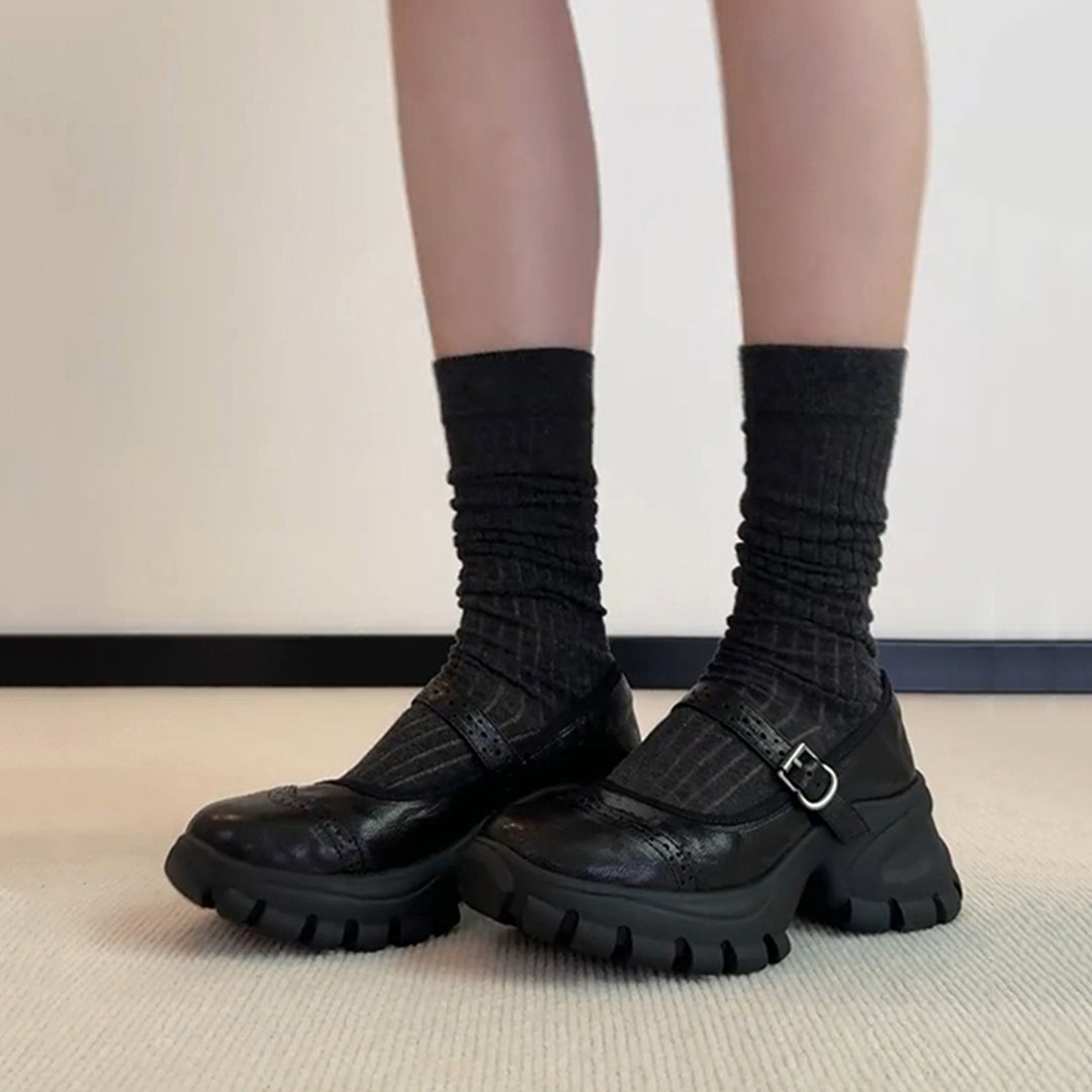 Damen Komfortable und stylische Chunky Heels EB