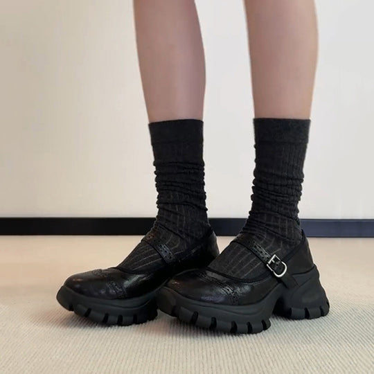 Damen Komfortable und stylische Chunky Heels EB