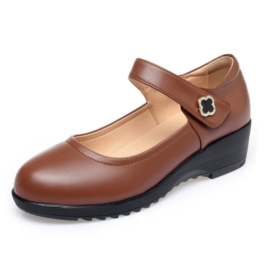 Damen Mary Jane Wedge-Schuhe mit verstellbarem Riemen und eleganter Schnalle EB
