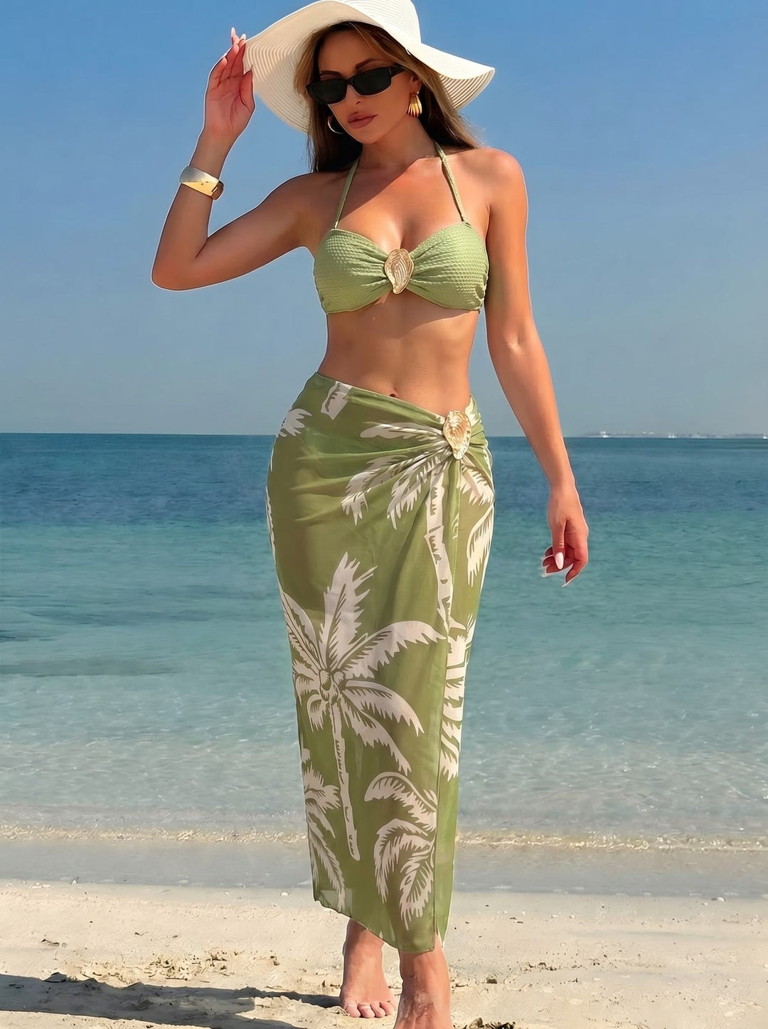 Damen Strand-Outfit mit dekorativer Bindung EB
