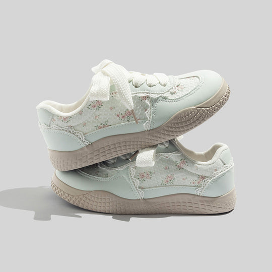 Damen Sneakers mit floralem Design und atmungsaktiver Mesh-Oberfläche EB