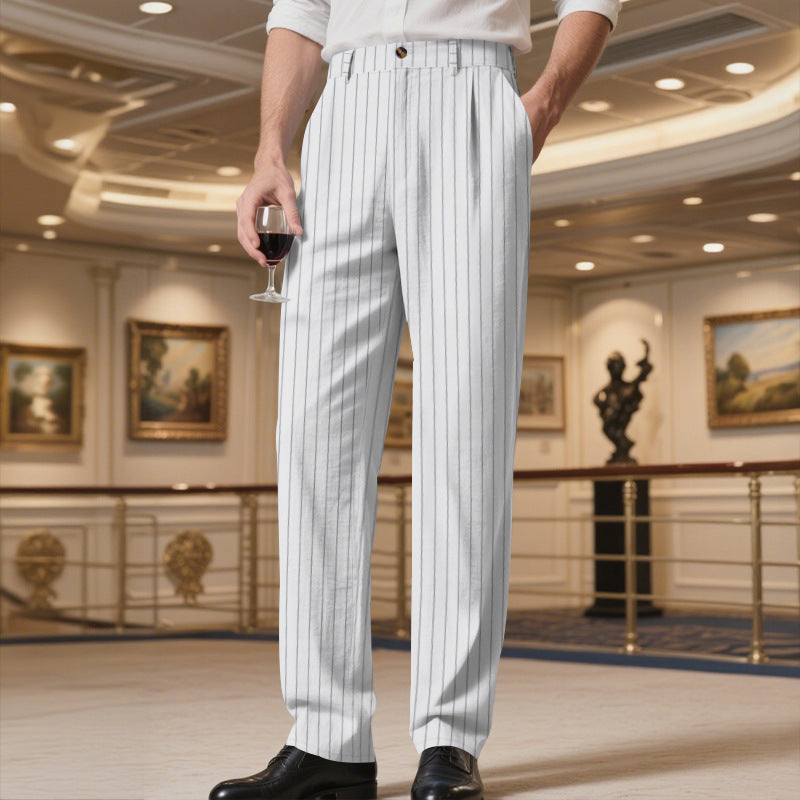 Herren elegante Streifenhose mit hohem Tragekomfort und stilvollem Design EB
