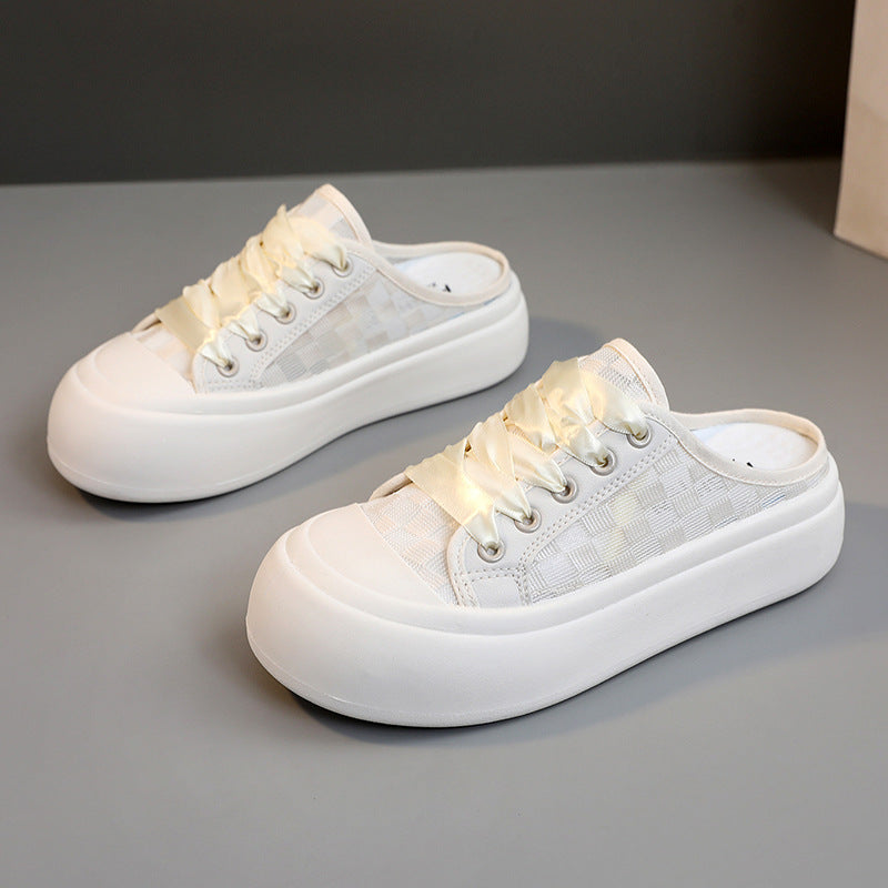 Damen Slip-On Sneakers im modernen Design mit transparentem Obermaterial und bequemer Sohle EB