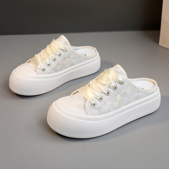 Damen Slip-On Sneakers im modernen Design mit transparentem Obermaterial und bequemer Sohle EB
