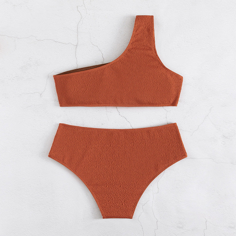 Damen Einseitiger Bikini mit raffiniertem Strukturdesign EB