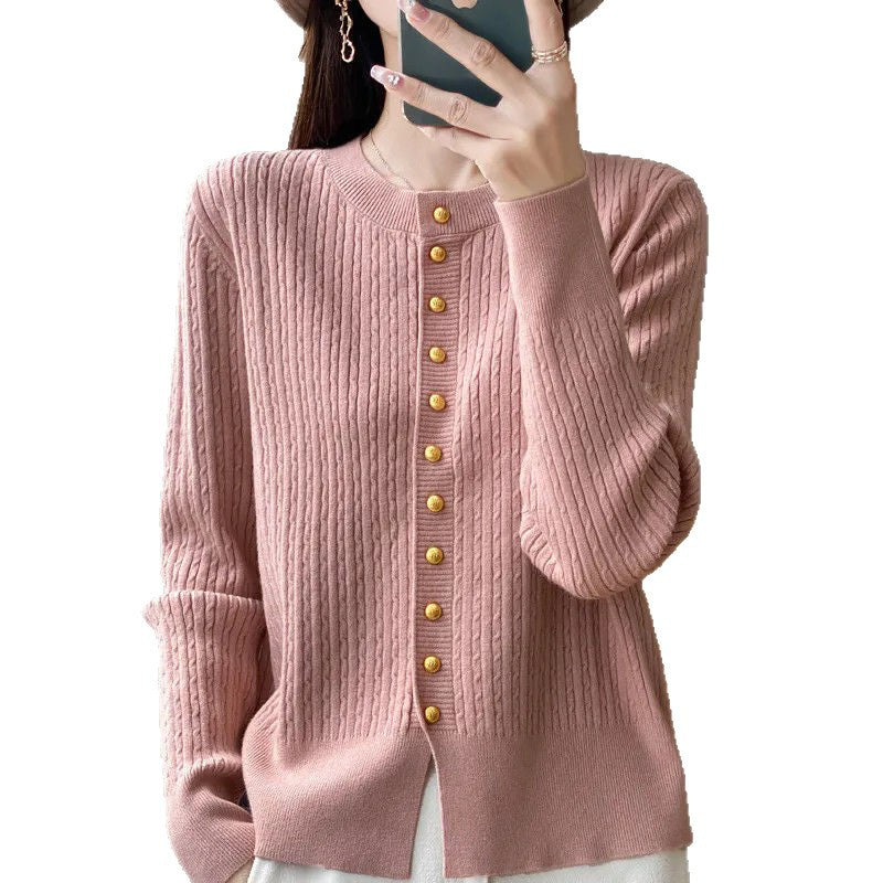 Damen Strickjacke mit goldenen Knöpfen EB
