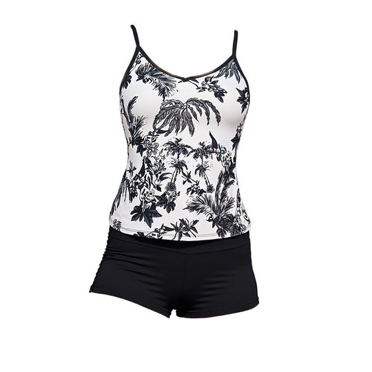 Damen Sportliches Tankini-Set mit floralem Muster und komfortabler Shorts EB