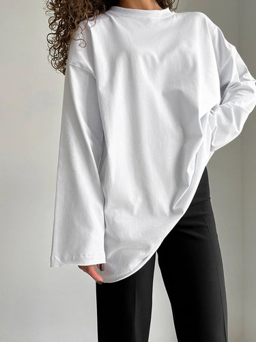 Damen Oversize Langarmshirt mit hohem Kragen EB