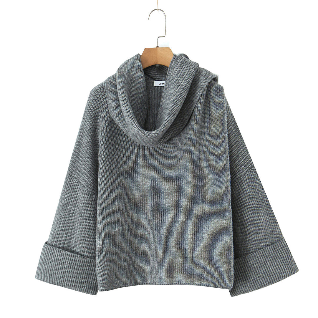 Damen Grobstrickpullover mit schickem Cowl-Neck EB