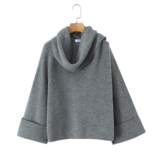 Damen Grobstrickpullover mit schickem Cowl-Neck EB