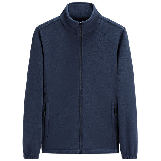 Herren klassische leichte Fleece-Zipjacke mit Stehkragen und Eingrifftaschen EB