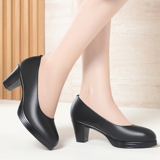Damen elegante Pumps mit komfortablem Blockabsatz EB