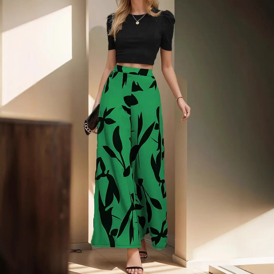 Damen Palazzohosen mit floralem Muster EB