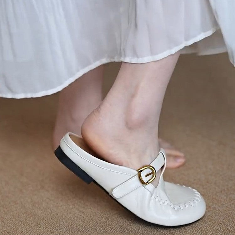 Damen Elegante Clogs aus hochwertigem Leder mit bequemem Fußbett EB