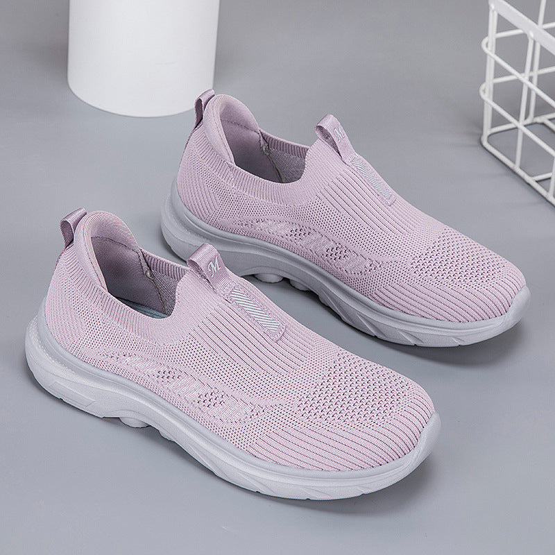 Damen Bequeme Slip-On Fitnessschuhe mit atmungsaktivem Obermaterial EB