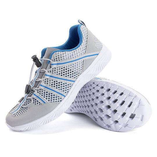 Damen nan atmungsaktiver Netzstoff-Sneaker mit Kordelzugverschluss, ultraleichter EVA-Flexsohle und gepolstertem Fersenkragen EB