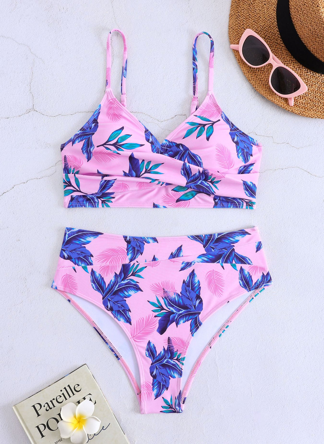 Damen Bikini-Set mit floralem Design und verstellbaren Trägern EB
