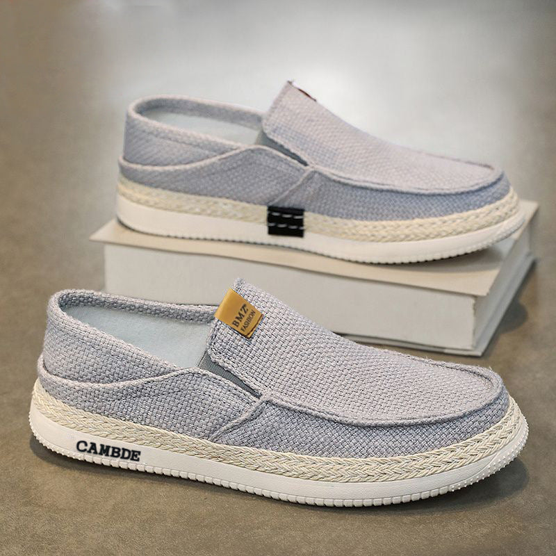 Damen Bequeme Slip-On Freizeitschuhe mit Strohborten und atmungsaktivem Obermaterial EB