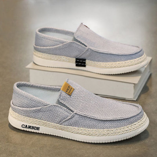 Damen Bequeme Slip-On Freizeitschuhe mit Strohborten und atmungsaktivem Obermaterial EB