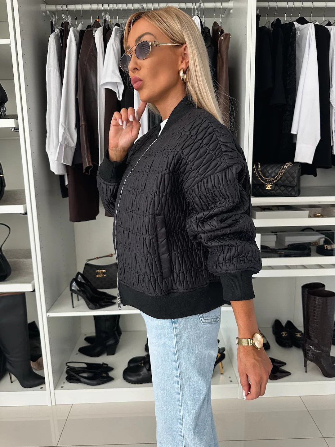 Damen Steppjacke mit komfortabler Passform und elastischen Bündchen EB