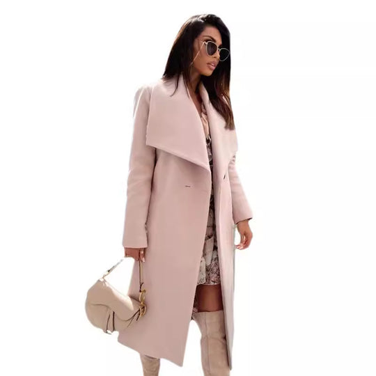 Damen eleganter Trenchcoat mit Gürtel und hochwertiger Verarbeitung EB