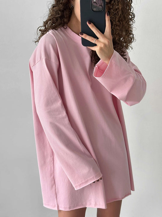 Damen Oversize Langarmshirt mit hohem Kragen EB