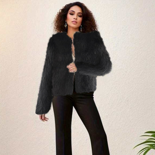Damen Kuschelige Fleecejacke mit Lockenstruktur EB