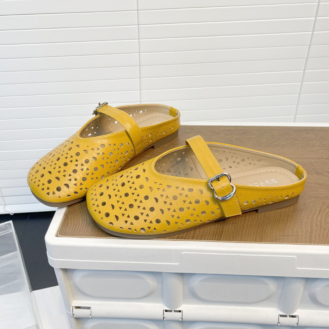 Damen Clogs mit modischem Durchbruchsdesign und verstellbarem Riemen EB