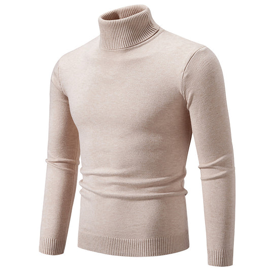 Herren nan Slim-Fit Rollkragenpullover aus Feinstrick mit geripptem Stehkragen und elastischem Bund EB