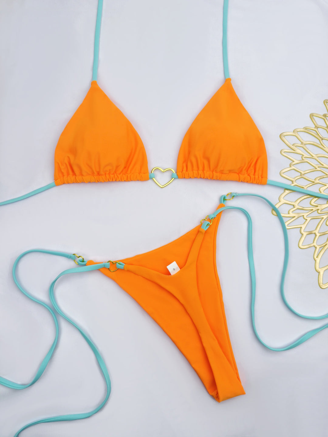 Damen Bikini-Set mit herzförmigem Detail und verstellbaren Trägern EB