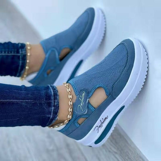 Damen Slip-On Sneakers mit atmungsaktivem Mesh-Obermaterial EB