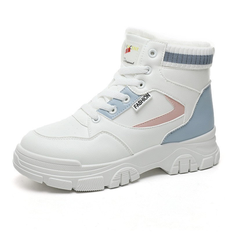 Damen modische High-Top Sneakers mit warmem Innenfutter und strapazierfähigem Obermaterial EB