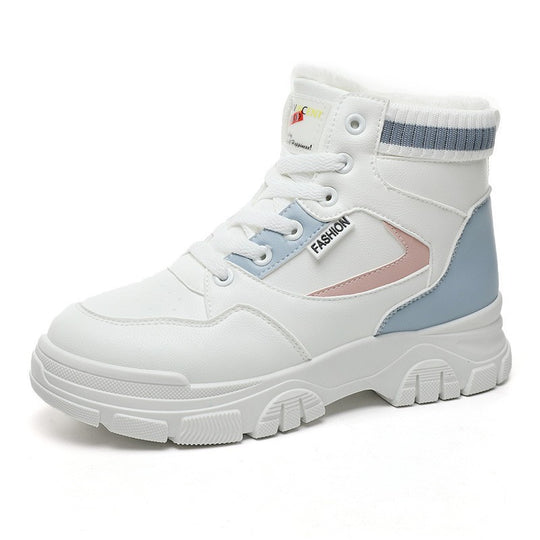 Damen modische High-Top Sneakers mit warmem Innenfutter und strapazierfähigem Obermaterial EB